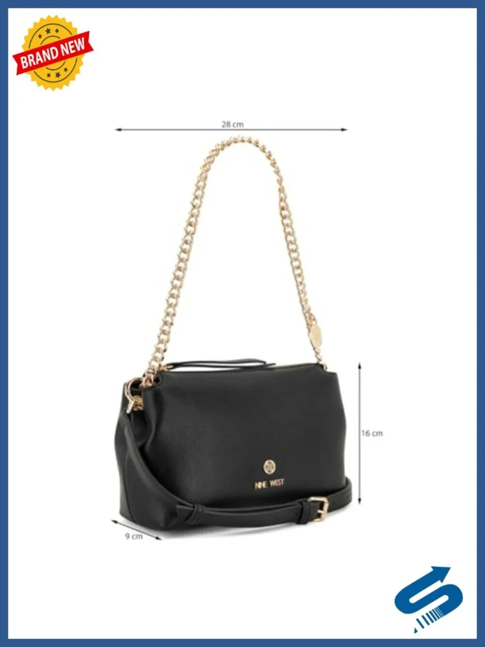 Convertible Crossbody Satchel Faux Leather with Cotton Blend Lining